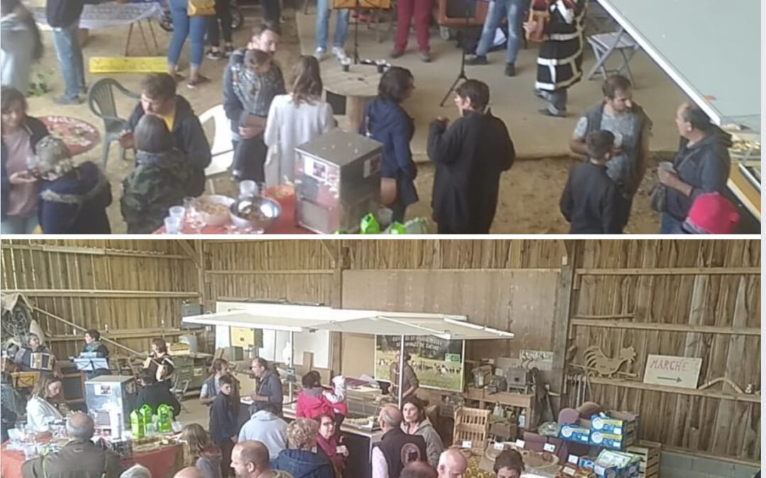 Corcoué-sur-Logne, marché, ferme des 100 poules. Mercredi 15 Mai